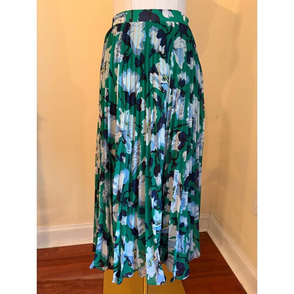 Maeve Anthropologie Roseanna Green Floral Pleated Midi Skirt XS - Picture 2 of 9